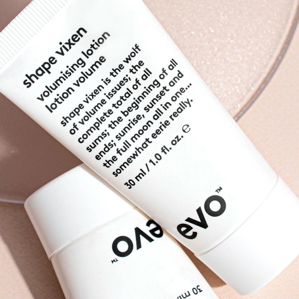 Hair being blow-dried with EVO Shape Vixen lotion for lift