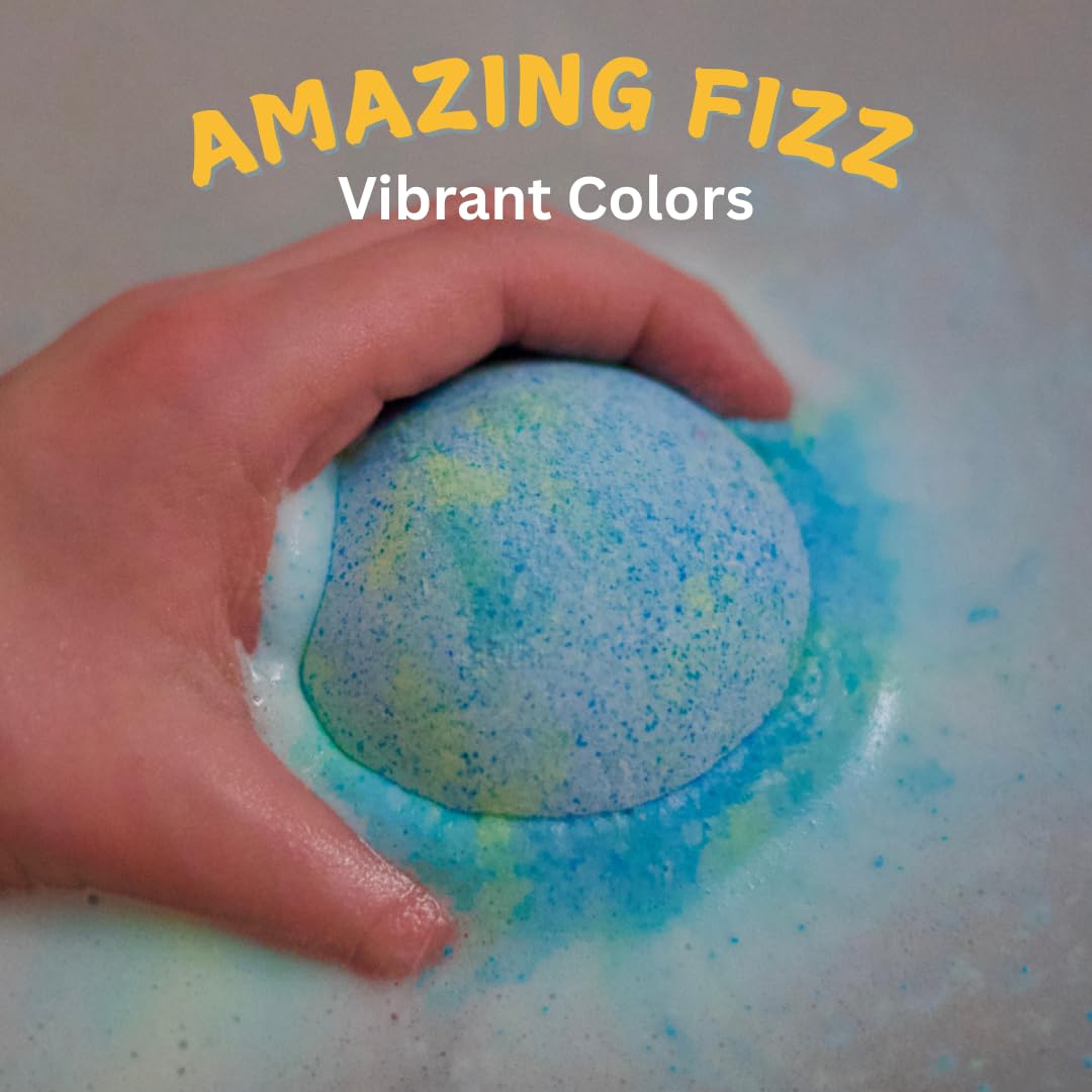 EvolutionUSA space bath bomb spaceship toy inside for imaginative space play.