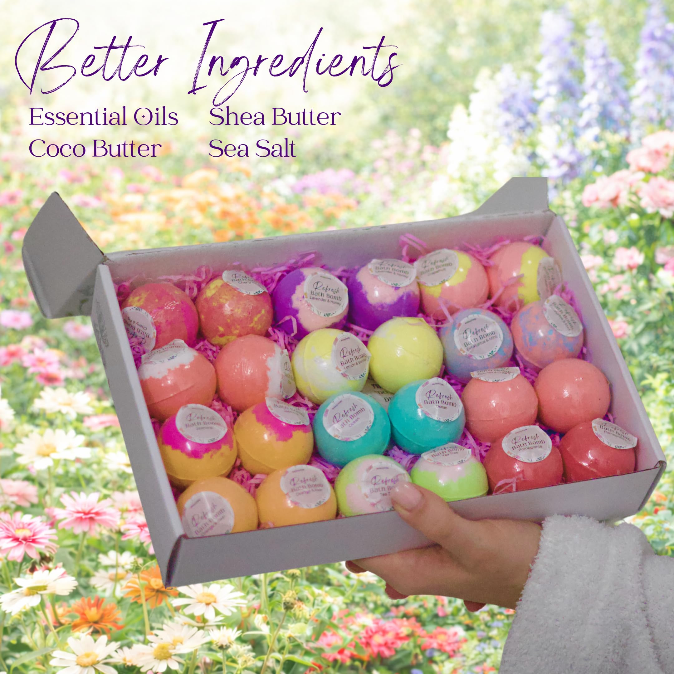 EvolutionUSA women and kids gift bath bombs box adds color and fragrance to bath time