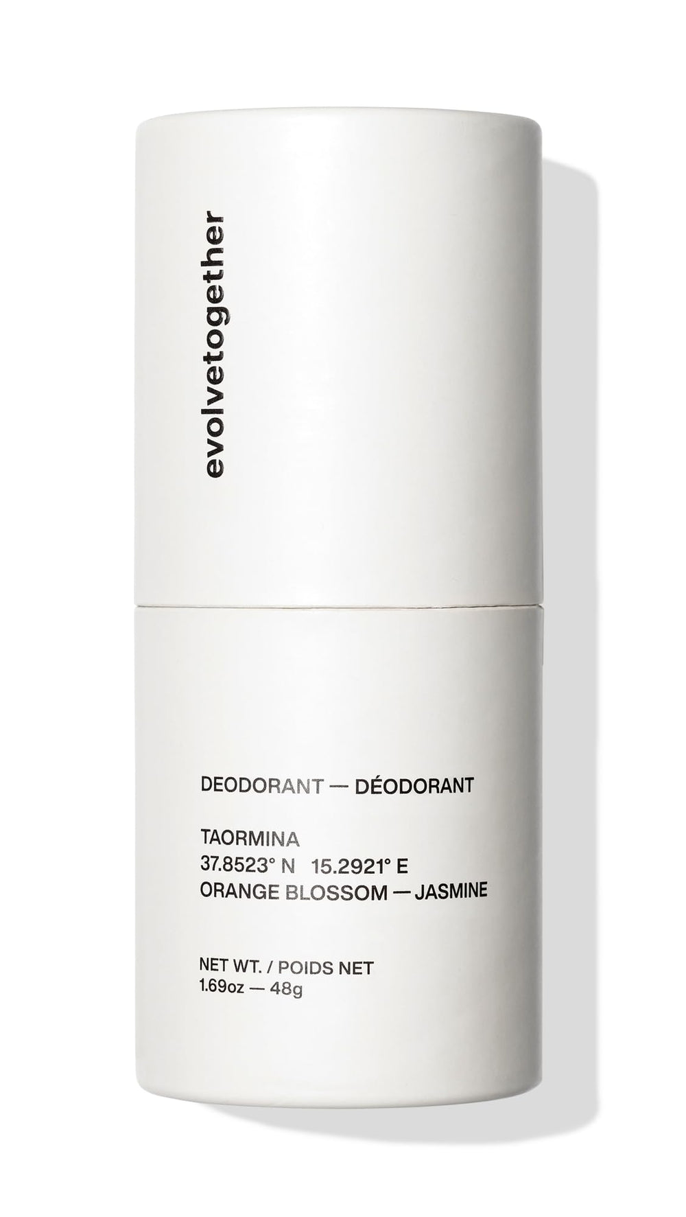 Evolvetogether orange blossom jasmine deodorant with Taormina scent for daily freshness.