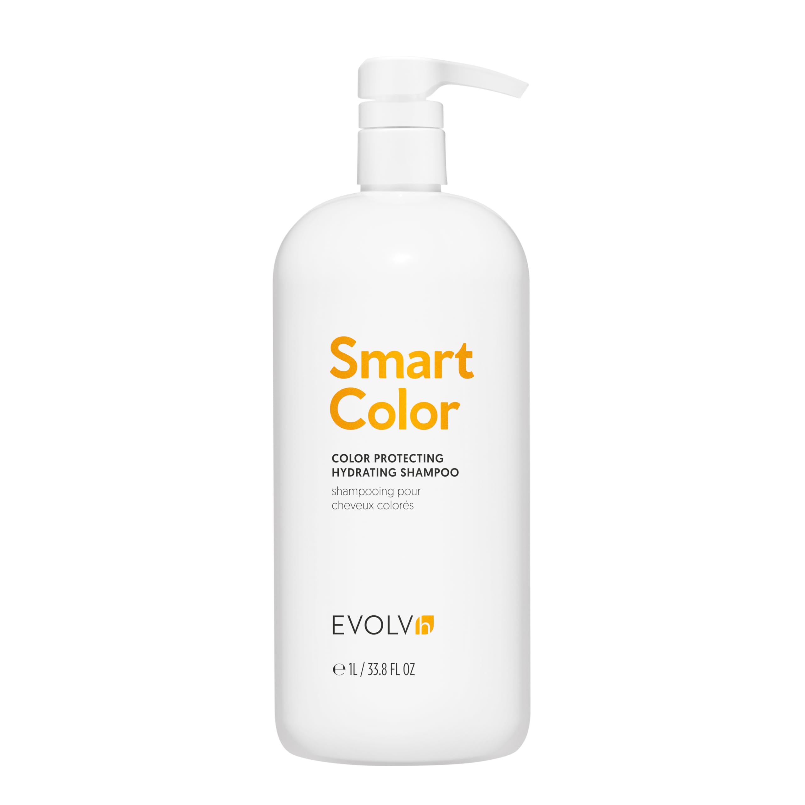 EVOLVh SmartColor Protecting Shampoo bottle showing color-safe cleansing benefits