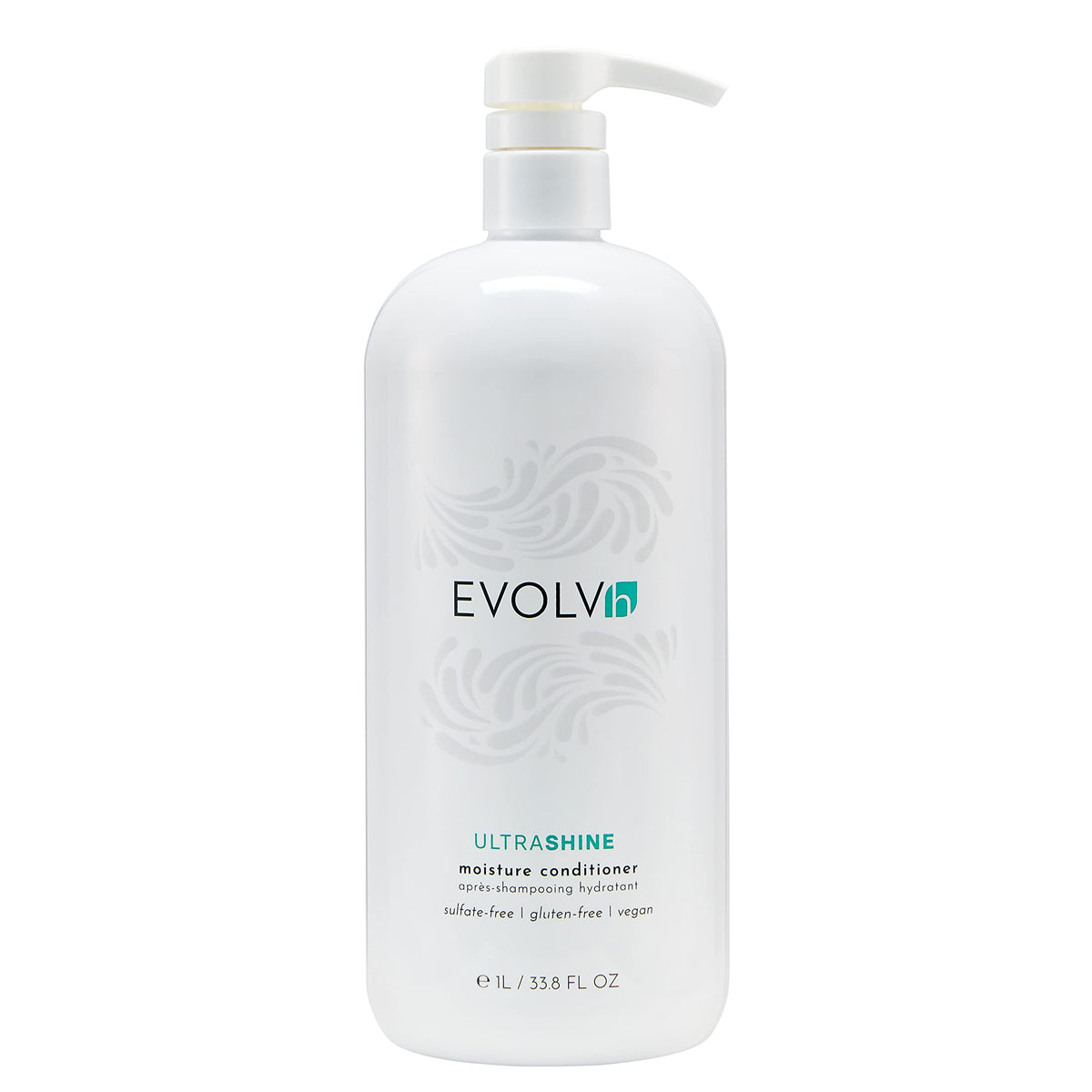 EVOLVh UltraShine Moisture Conditioner bottle highlights shine and detangling.
