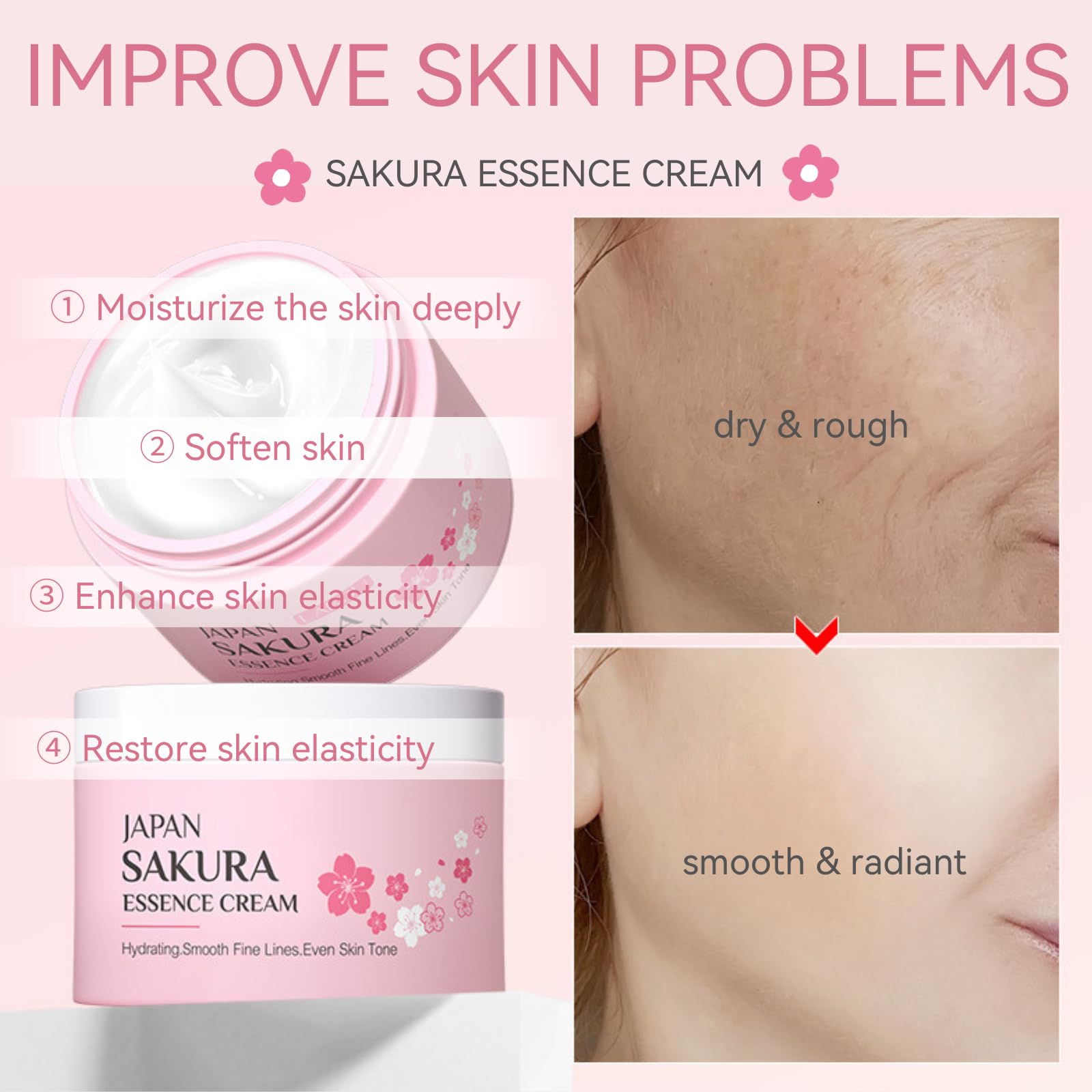 Evolvique Sakura vitamin-rich cream image—locks in moisture for lasting softness.