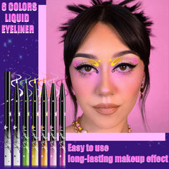 evpct green matte liquid eyeliner close-up for crisp cat-eye looks