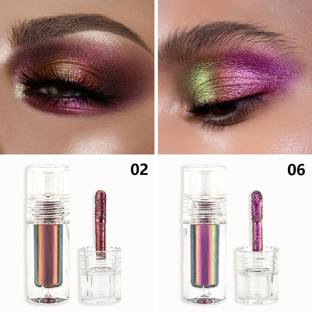 evpct mermaid purple gold duochrome eyeshadow with high pigment and waterproof finish