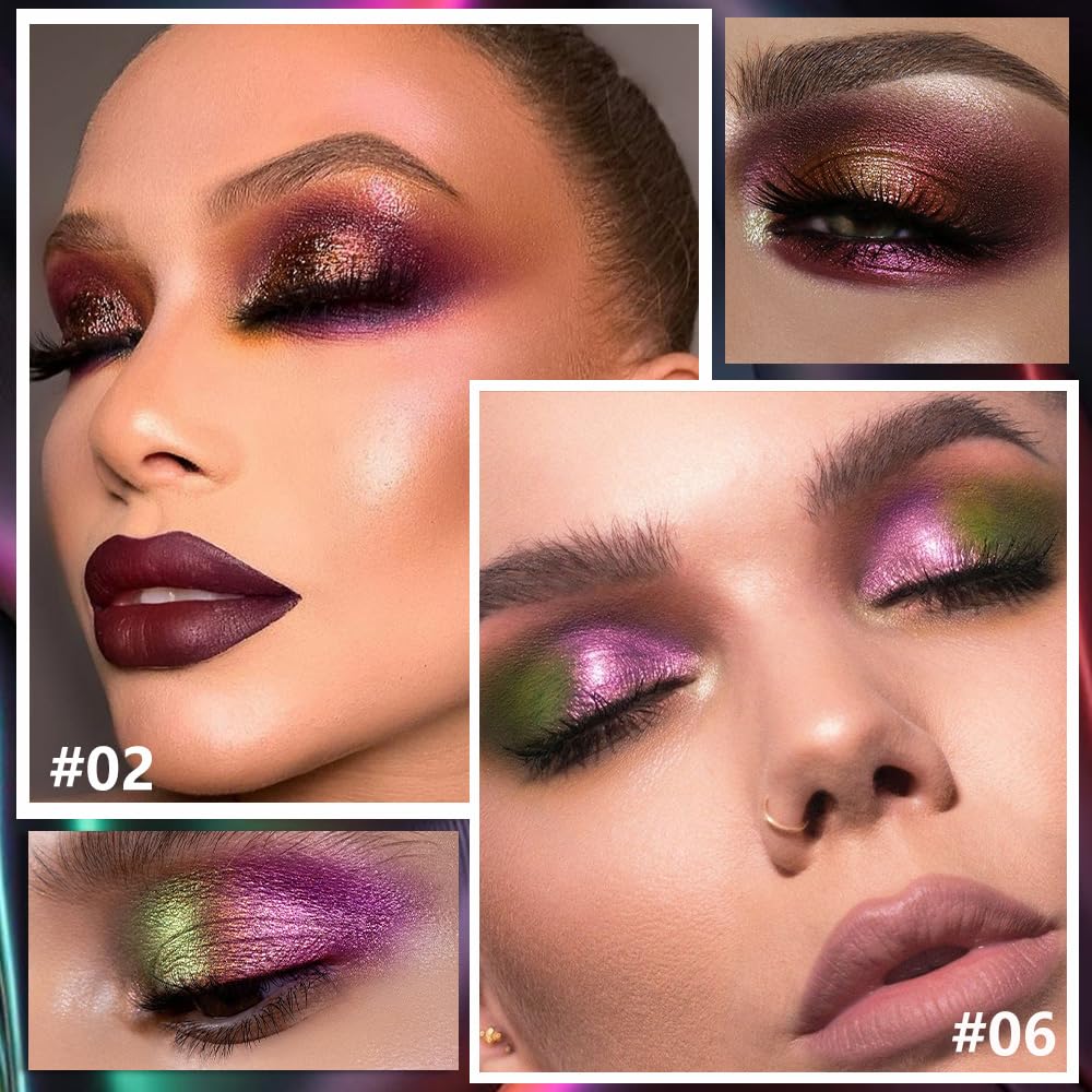 evpct mermaid purple gold duochrome eyeshadow glides smoothly for easy layering