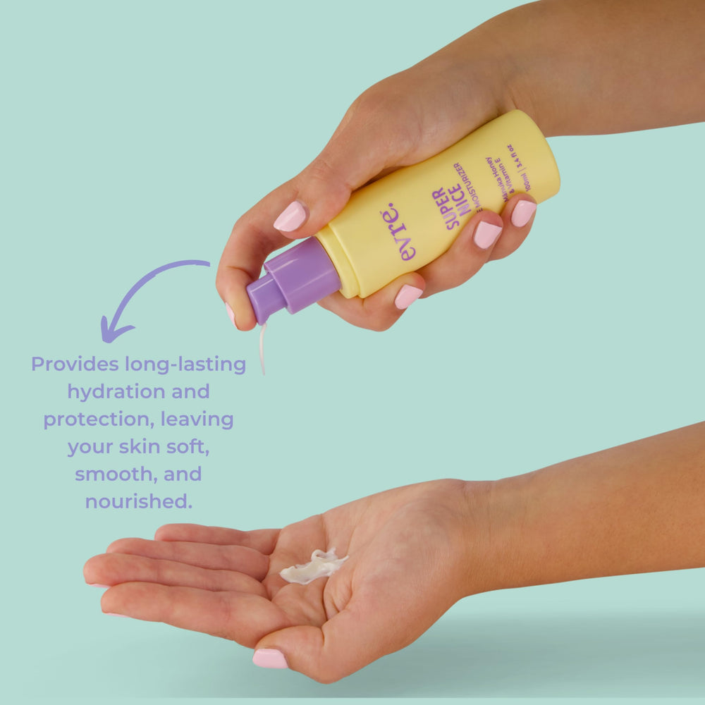 Evre Manuka Honey Teen Moisturizer close-up shows creamy texture for hydration