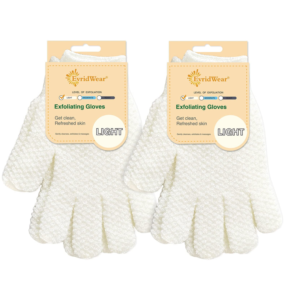 Evridwear exfoliating gloves dual-texture pairs for body exfoliation.