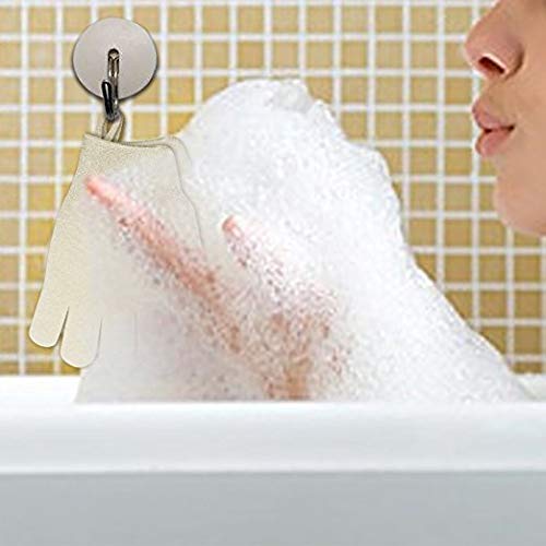 Evridwear exfoliating gloves hanging-loop enables easy air drying.