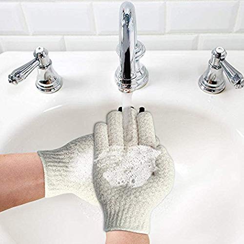 Evridwear exfoliating gloves suitable for spa and shower routines.