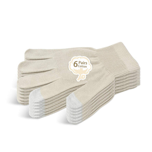 Evridwear unisex moisturizing cotton gloves, close-up, showing premium soft cotton for comfortable moisture.