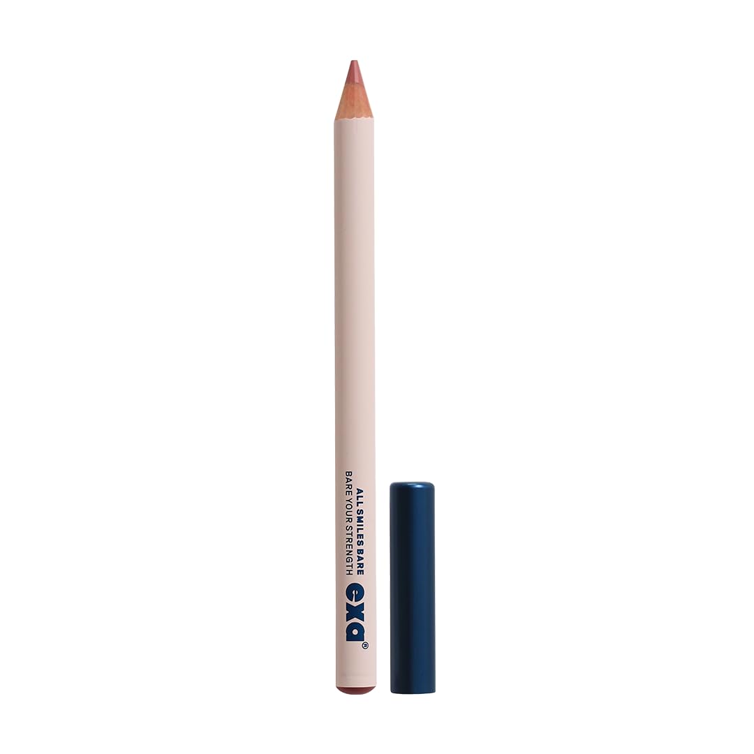 EXA All Smiles Bare Lip Liner packaging highlights waterproof, long-wear definition.