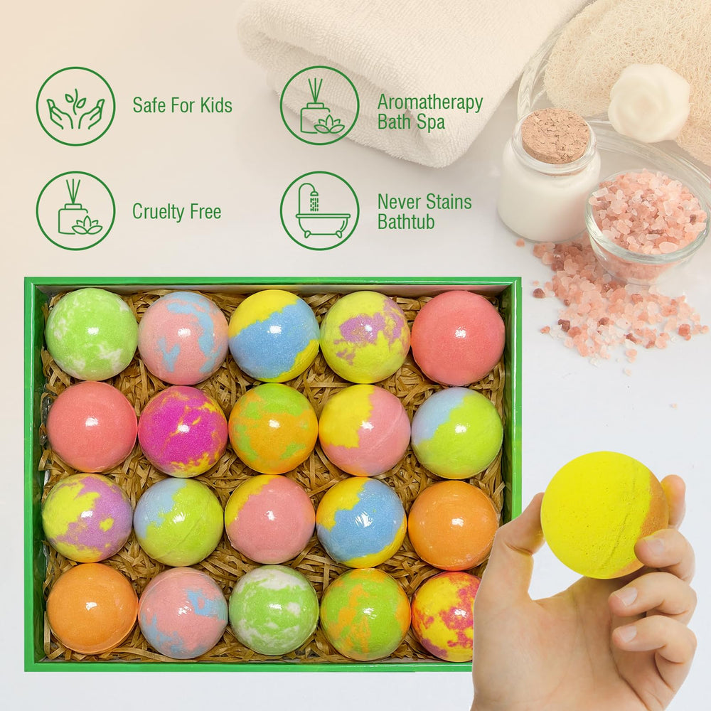 Excalla bath bombs leave light color that rinses easily from tubs.