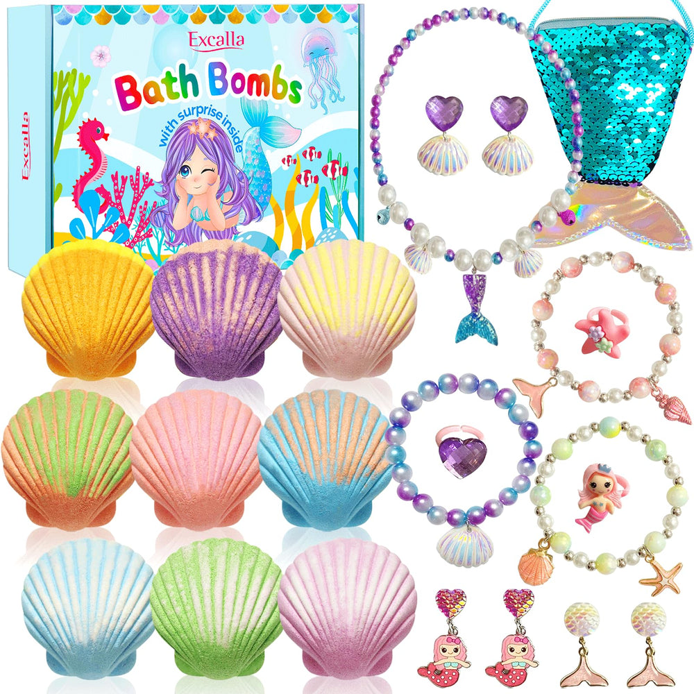 Excalla Mermaid Bath Bombs gift-ready packaging.