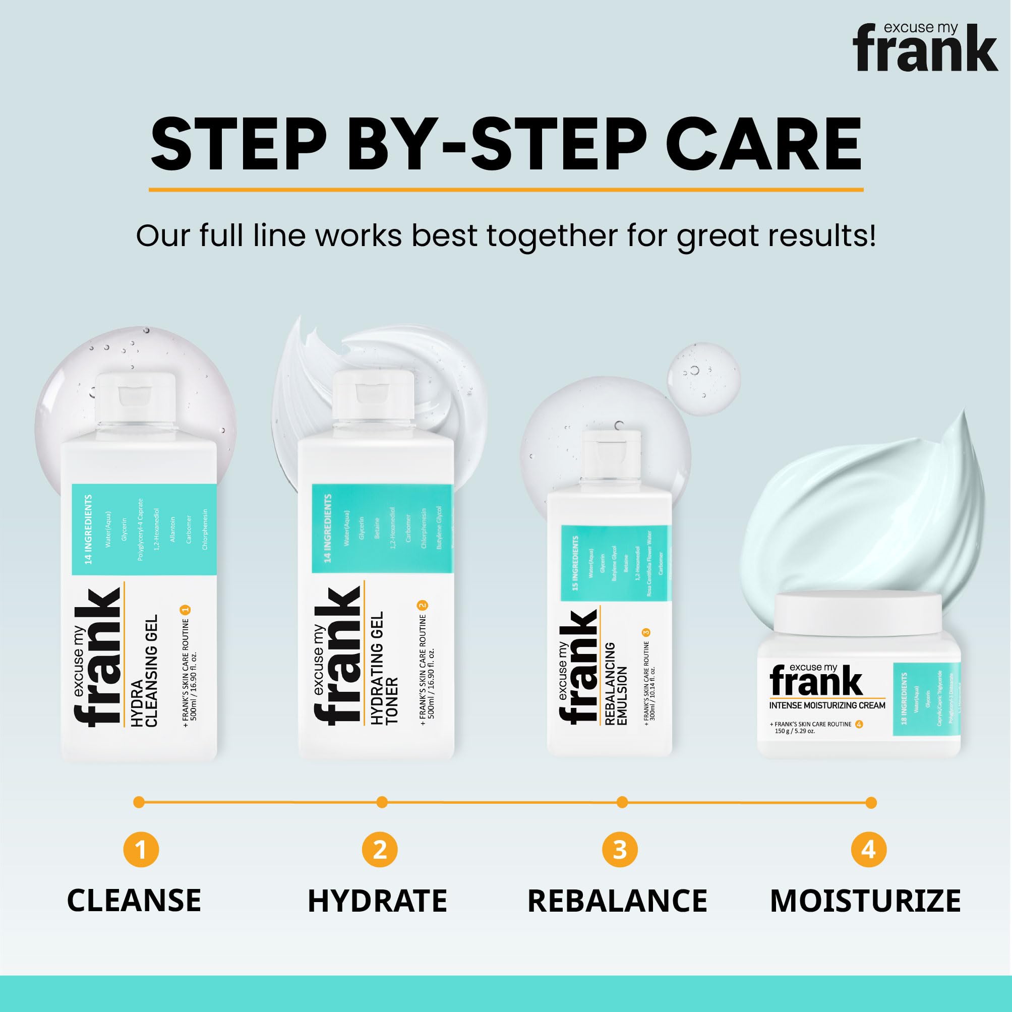Excuse My Frank Hydrating Gel Toner swatch on skin demonstrates lightweight hydration.