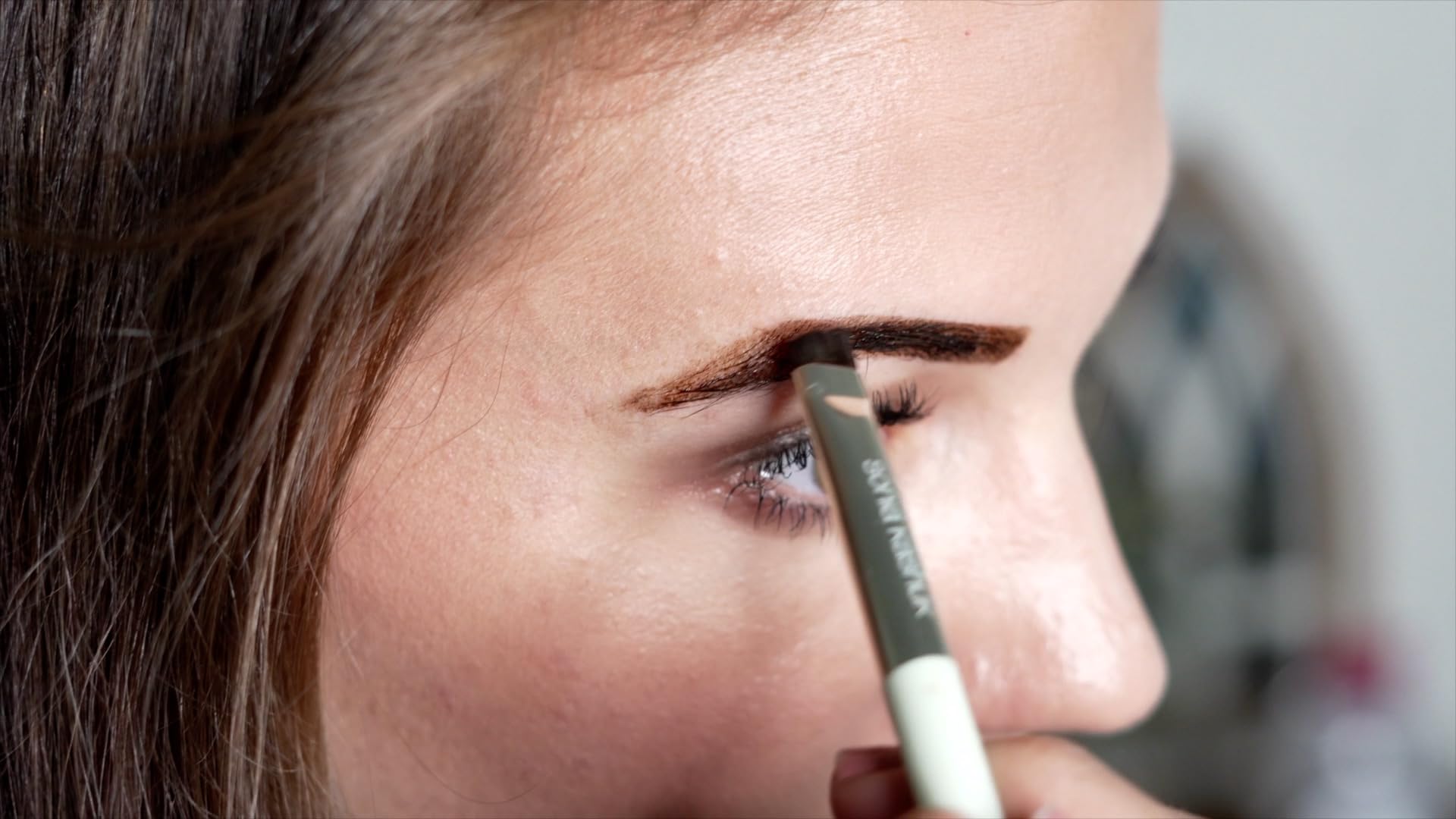 Existing Beauty light brown eyebrow henna dye packets in a kit setup for consistent color