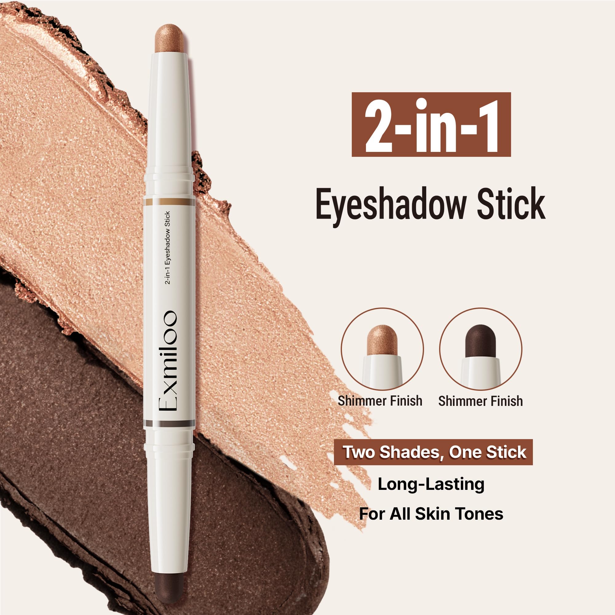 exmiloo Cream Eyeshadow Stick long-wear formula for all-day color