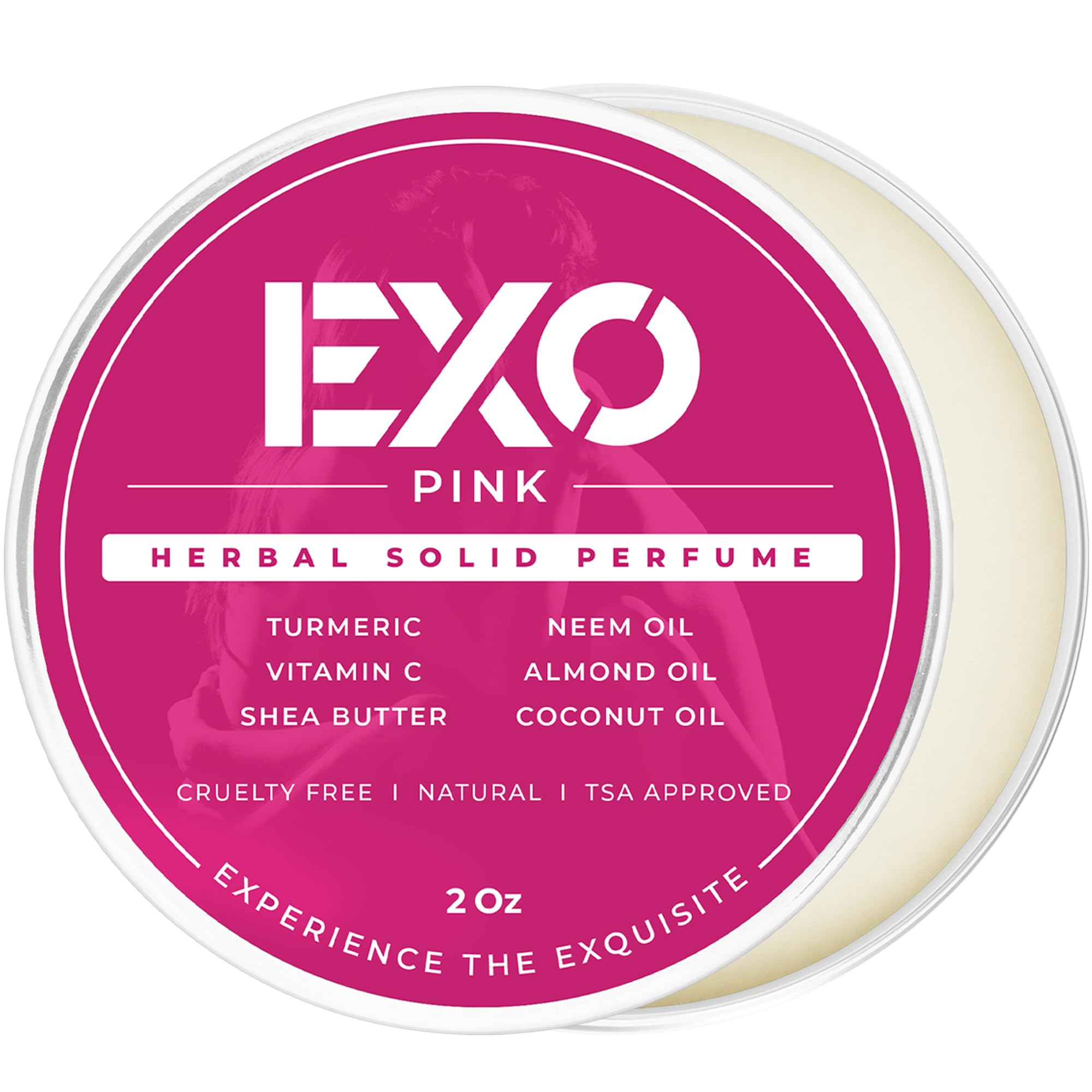 EXO solid perfume balm packaging close-up for easy carry and storage