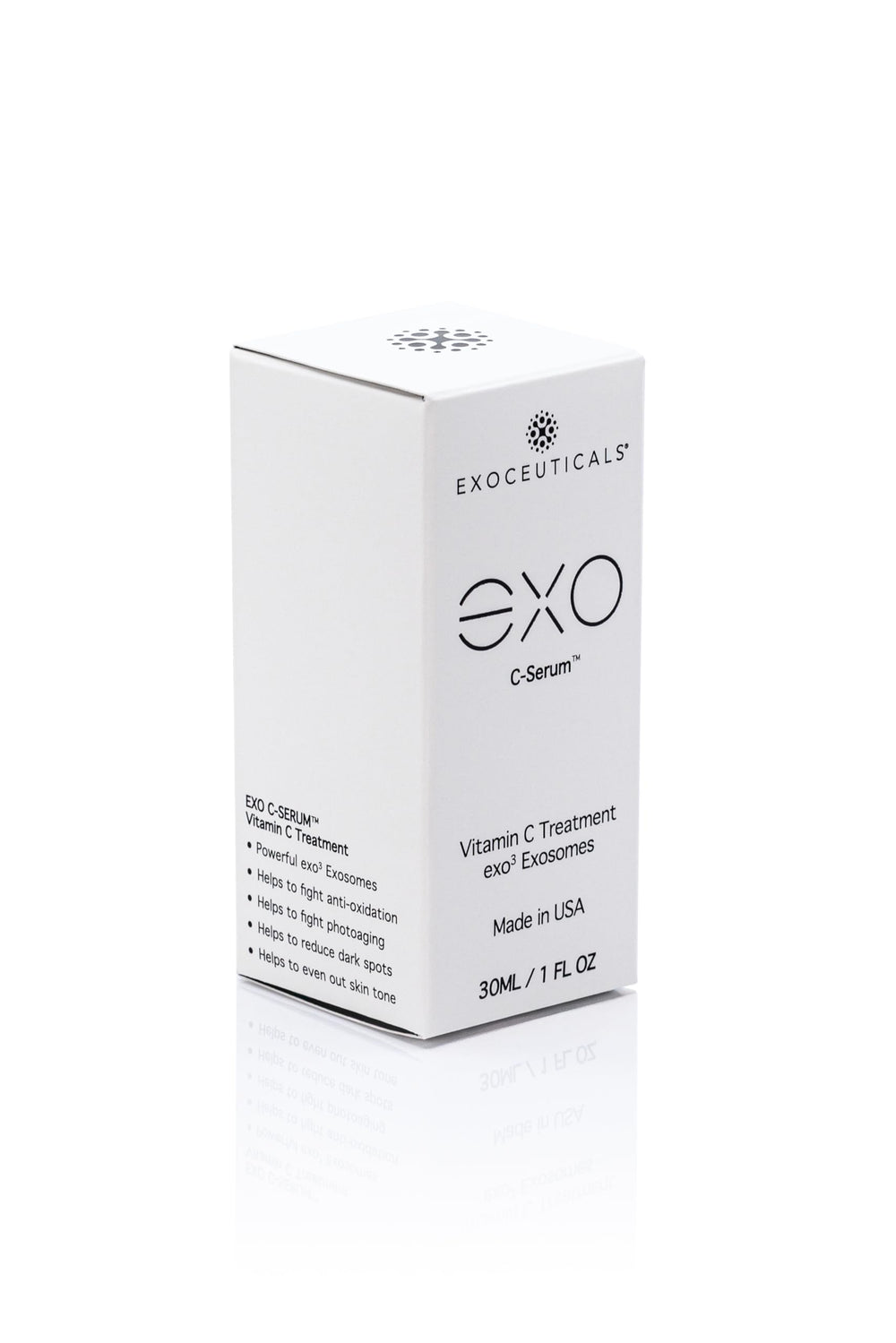 EXO C-SERUM shows quick absorption within 45 seconds on skin.