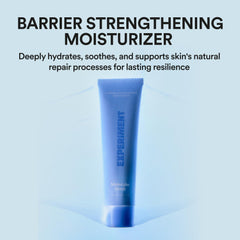 Experiment Molecular Mesh Barrier cream texture demonstrates lightweight finish suitable under makeup.