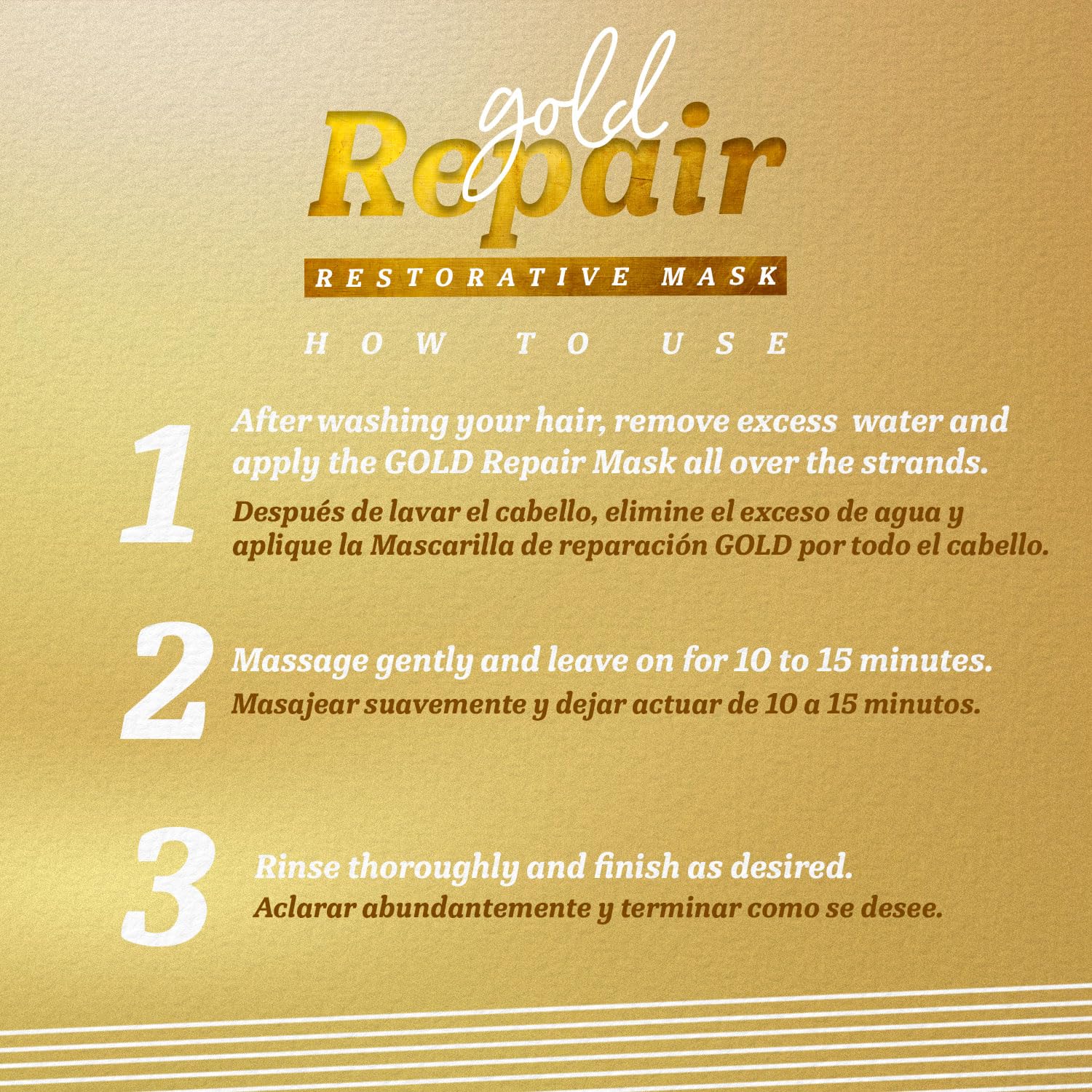 Expert Hair Gold packaging shows a 500g jar for extended hair care routines.