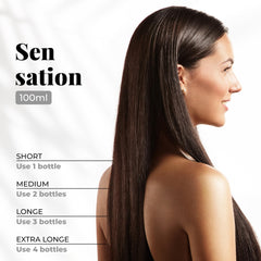 Expert Hair Sensation keratin set side view showing product packaging.