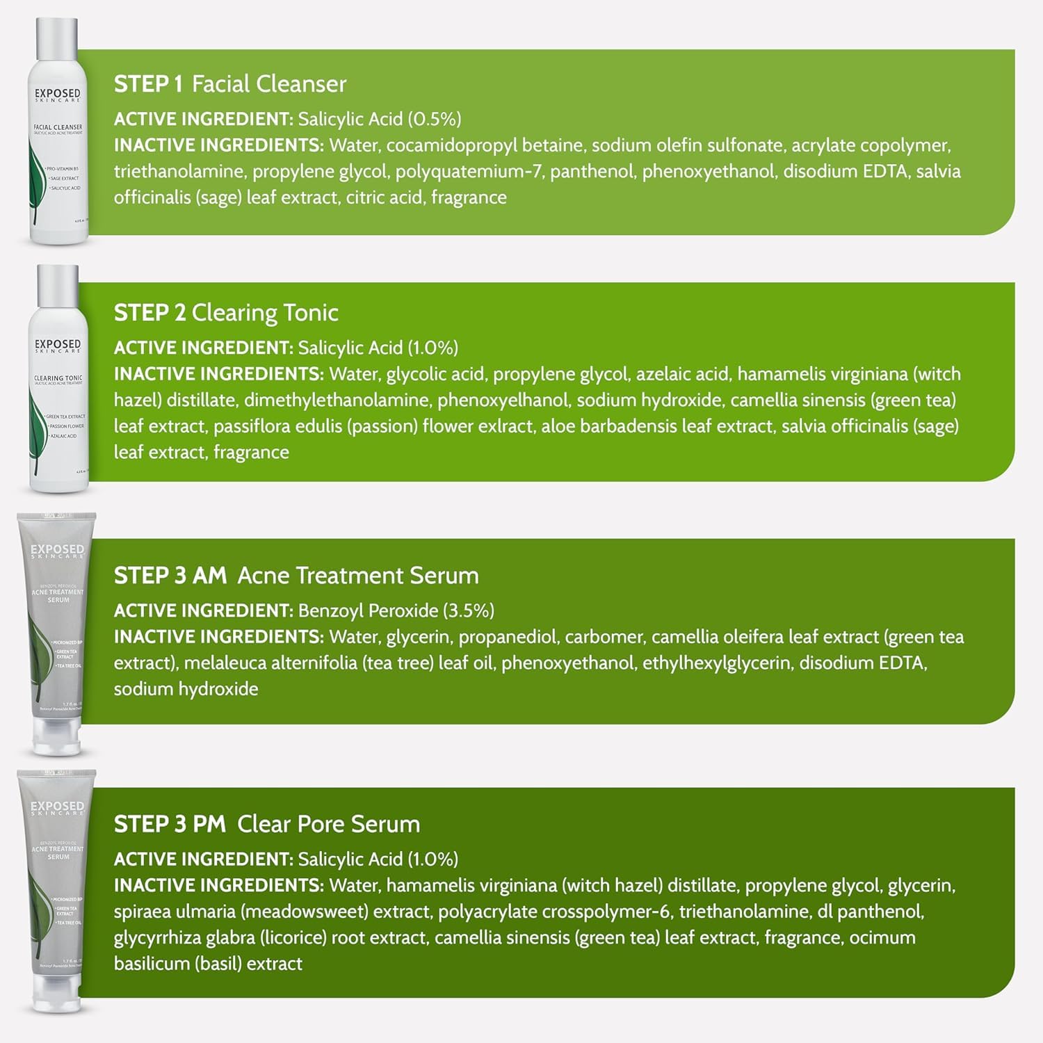 Exposed Skin Care cleanser application demonstrates daily cleansing benefits.