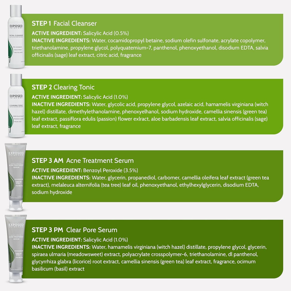 Exposed Skin Care cleanser application demonstrates daily cleansing benefits.