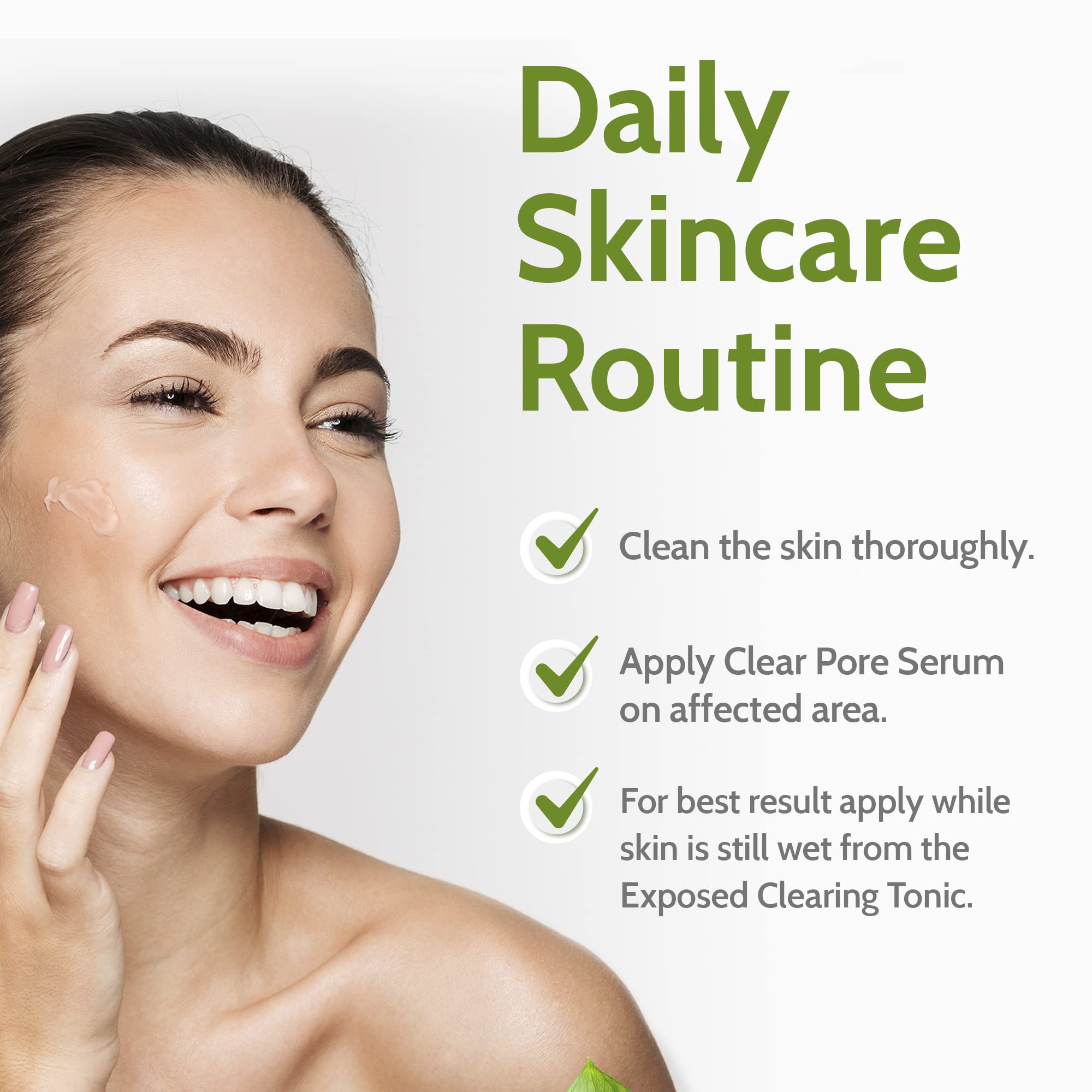 Exposed Skin Care Clear Pore Serum oil-control effect during daytime use.