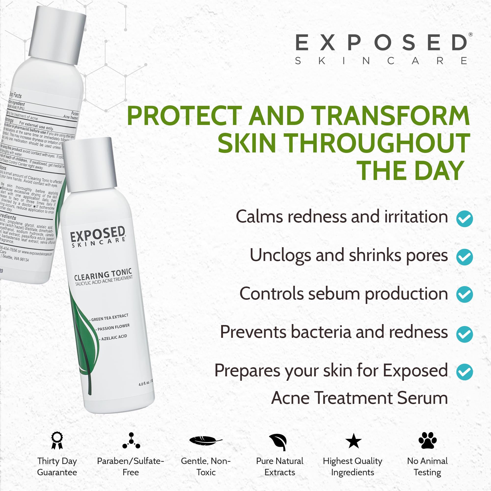 Application detail on skin demonstrates prep for subsequent serum in routine.