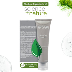 Face with Moisture Complex showing lightweight, non-greasy finish.