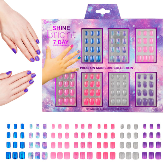 Expressions 7-day press-on nails set design 1 for quick, chic looks.