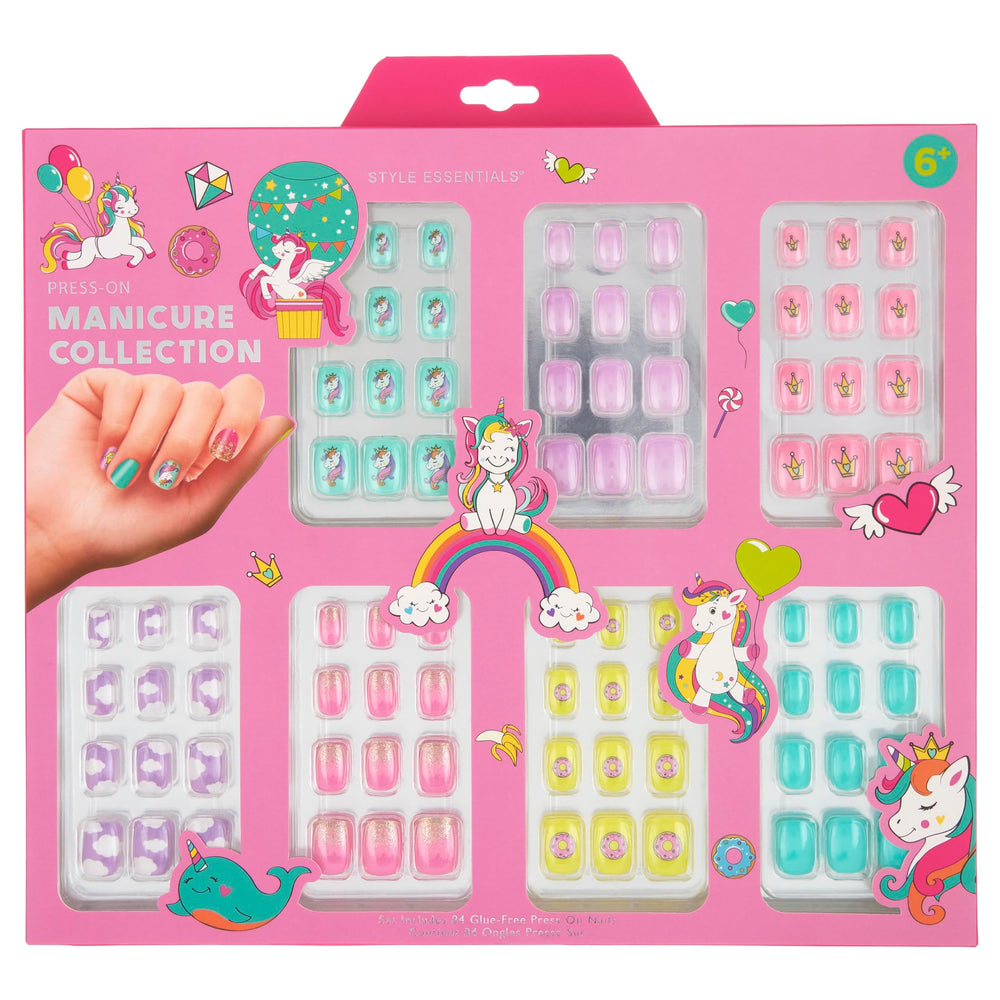 Expressions 84-piece nail set with diverse sizes and colors for versatile weekly looks.