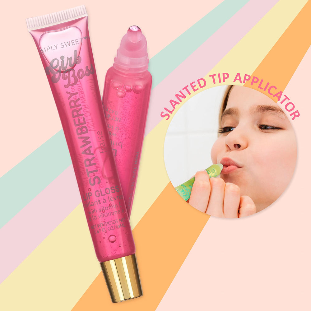 EXPRESSIONS lip gloss pack strawberry flavor tubes for a sweet scent and shine.