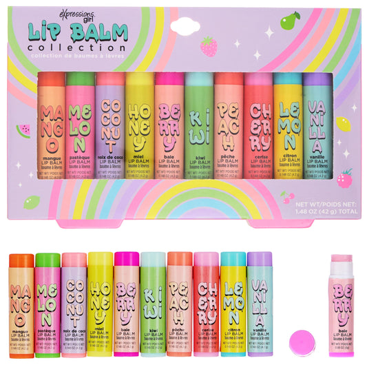 Expressions Fruity Lip Balm Mango flavor hydrates dry lips on the go.