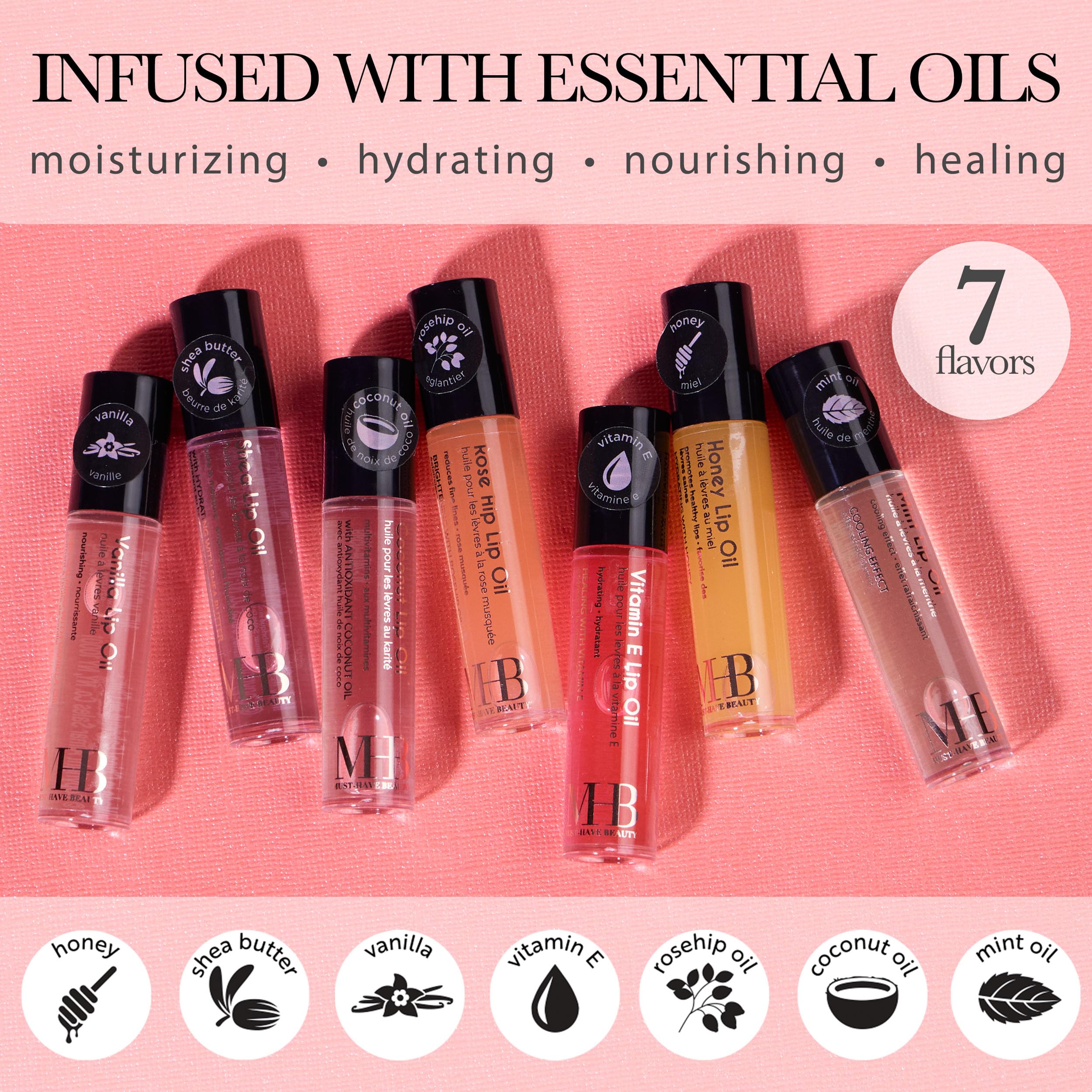 EXPRESSIONS vitamin E flavor lip oil nourishes lips with a subtle glow.