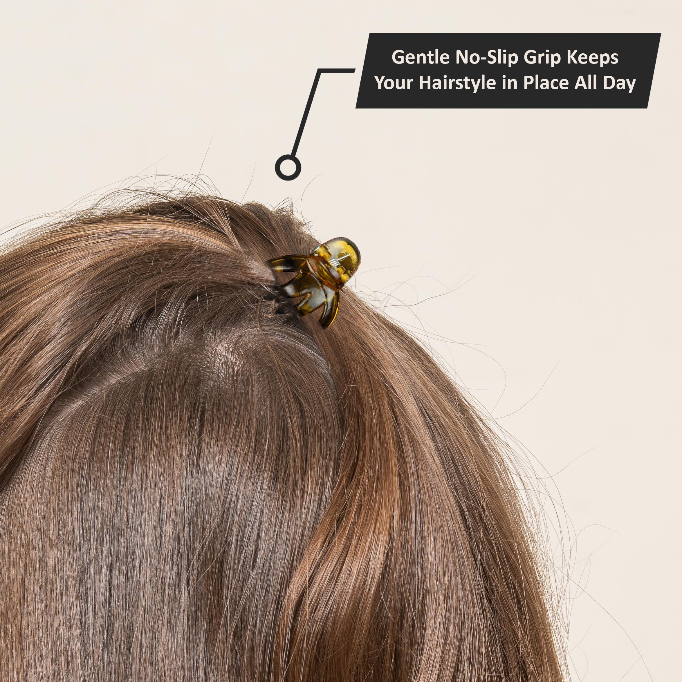 Expressions mini octopus clips black matte pack closeup for versatile wear.
