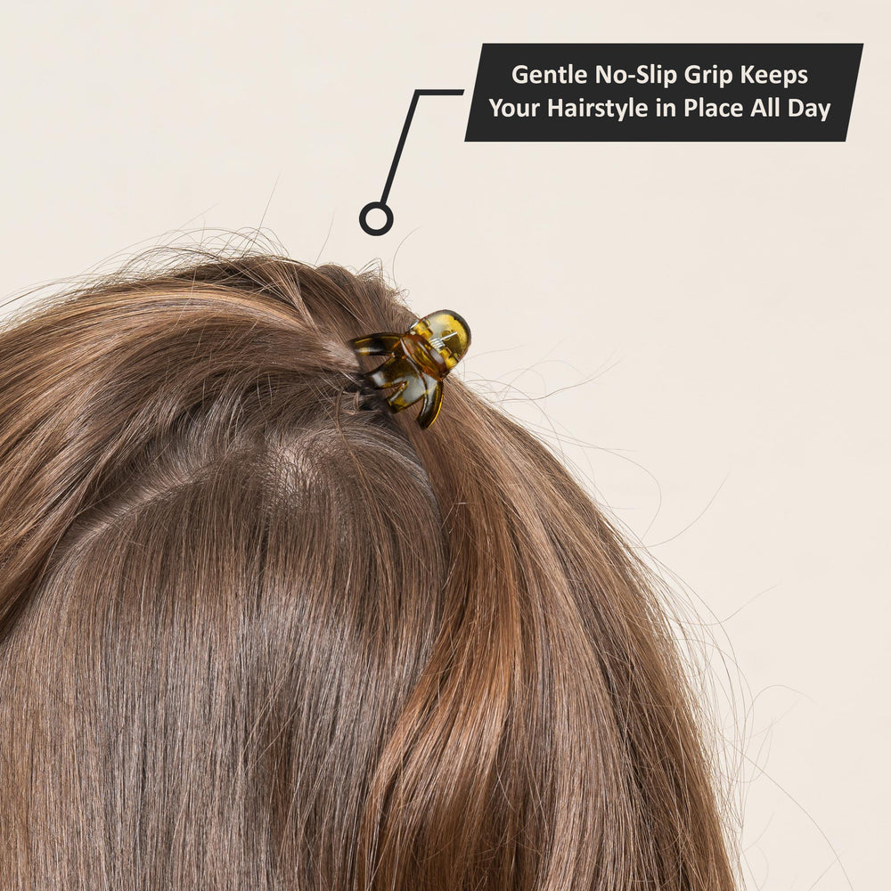 Expressions mini octopus clips black matte pack closeup for versatile wear.