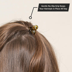 Expressions mini octopus clips black matte pack closeup for versatile wear.