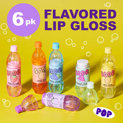 Expressions Strawberry soda bottle lip gloss showing glossy strawberry flavor