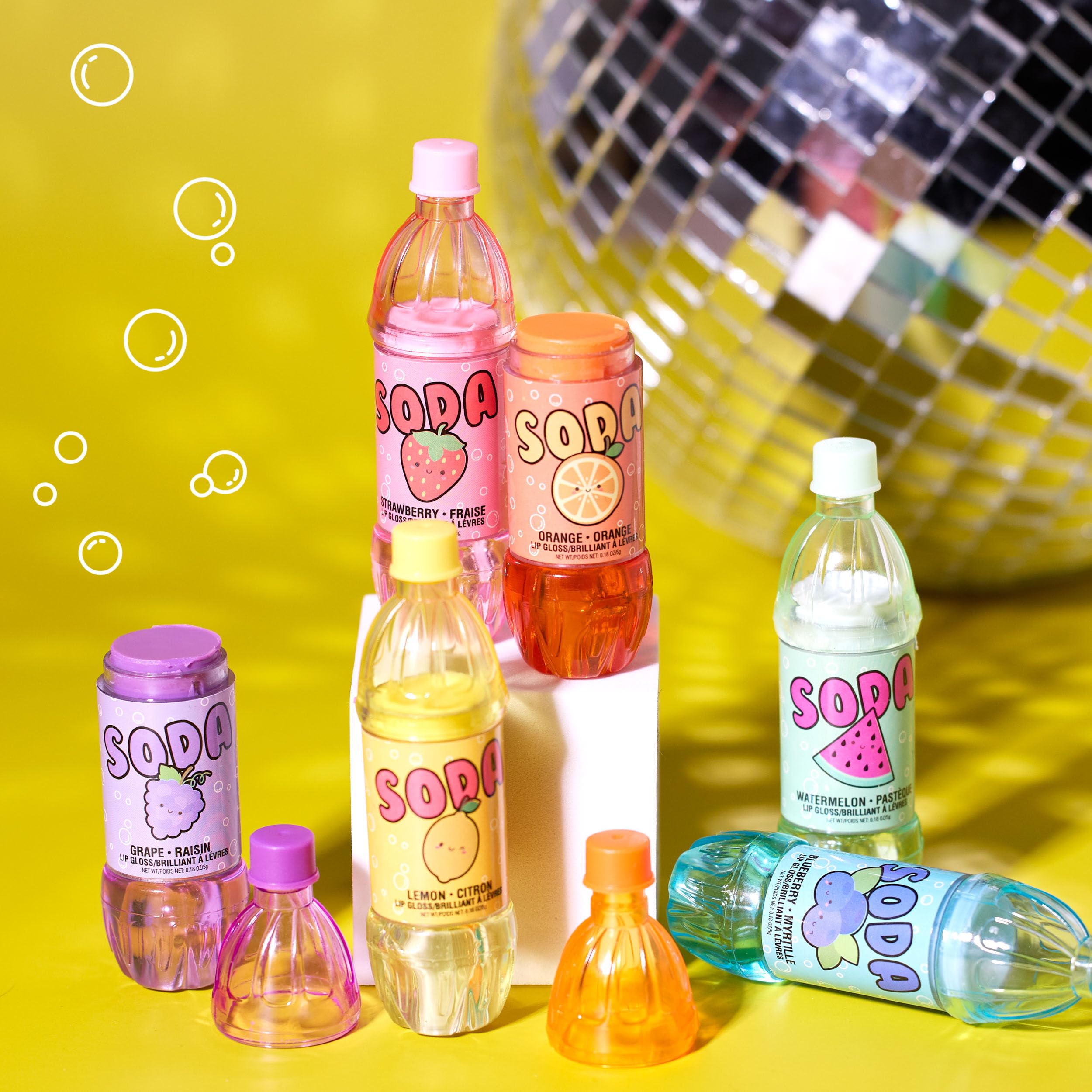 Expressions Watermelon soda bottle lip gloss delivering juicy shine and hydration