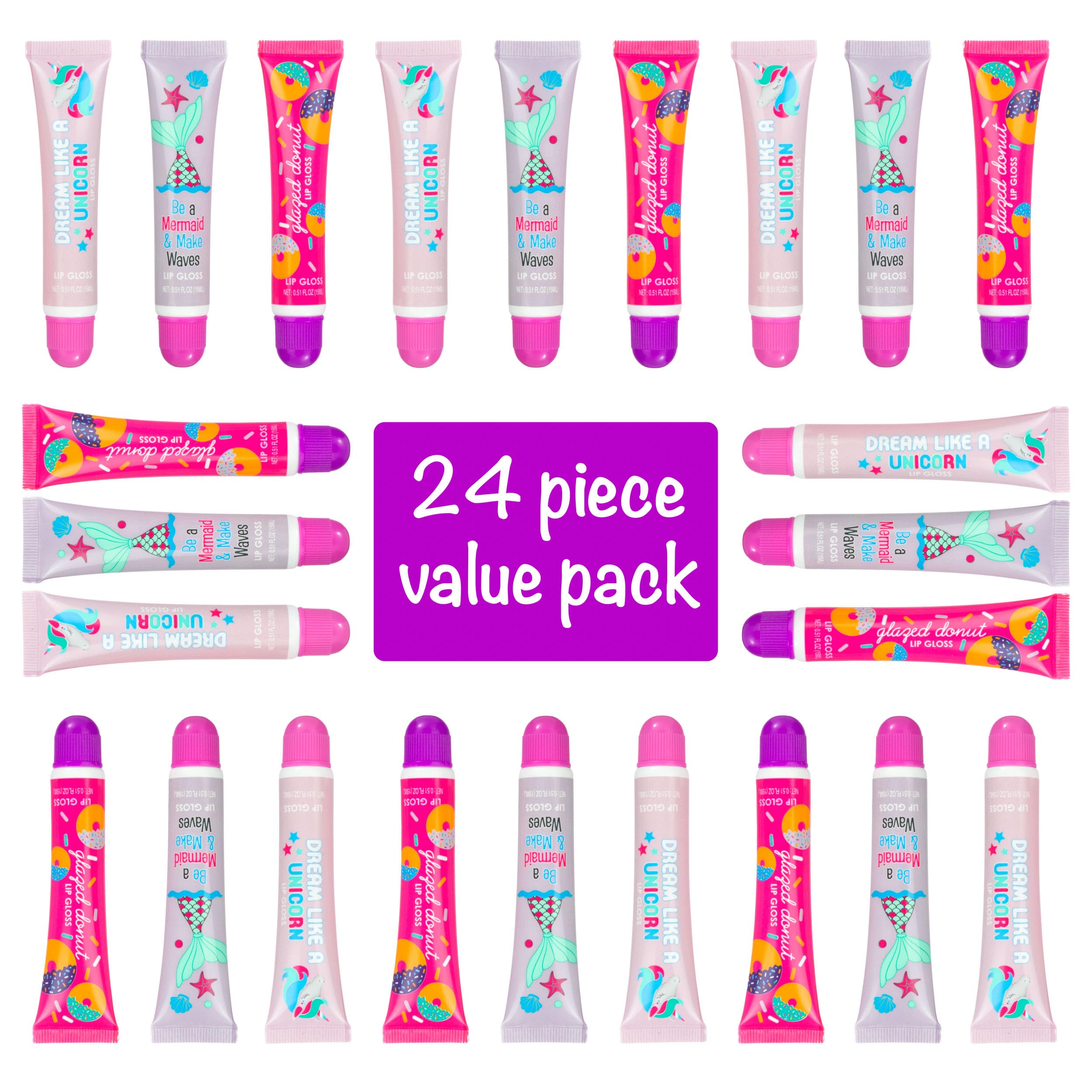 Expressions unicorn-flavored gloss tubes offer dreamy shimmer and playful scent.