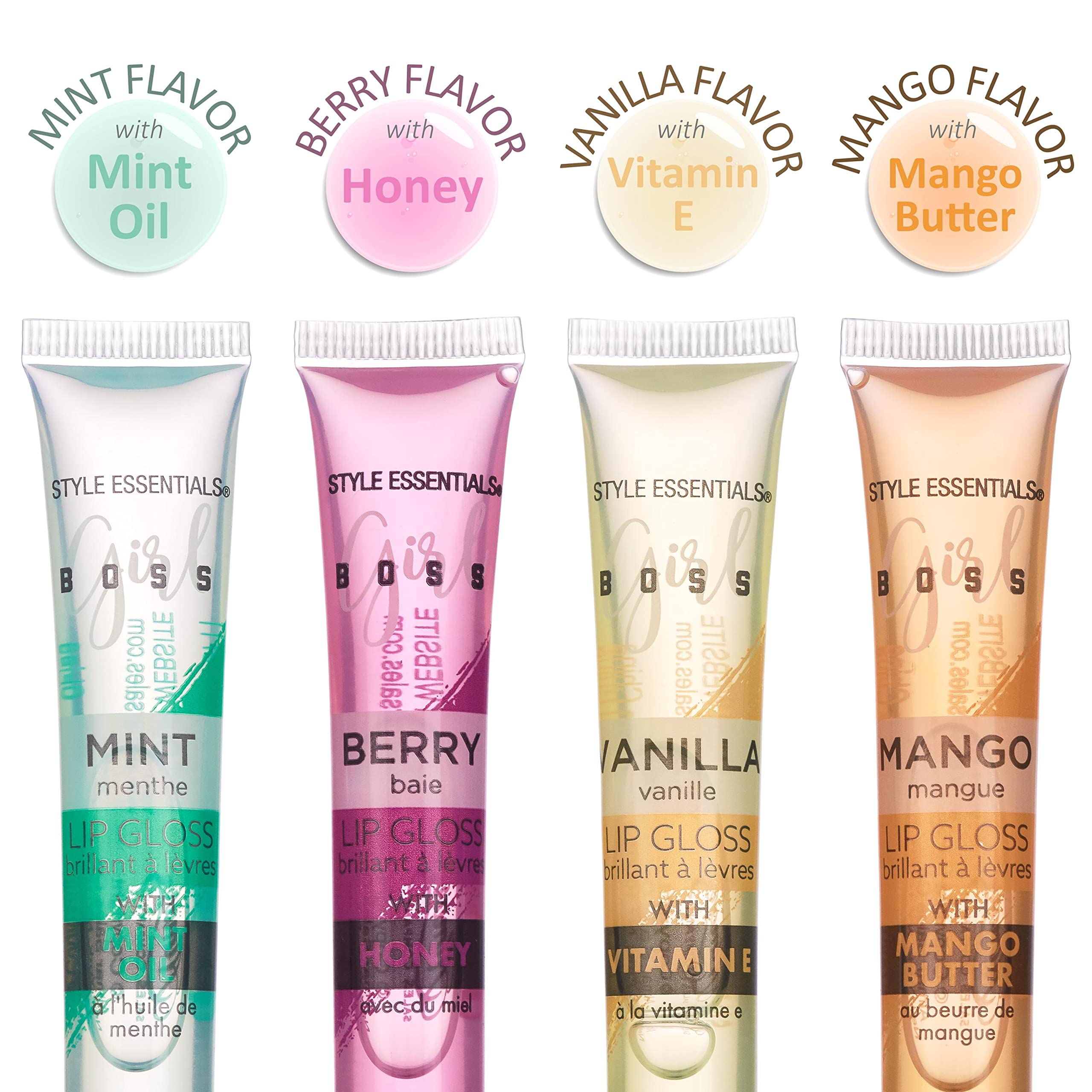 EXPRESSIONS vanilla flavored lip gloss for a smooth, shiny finish