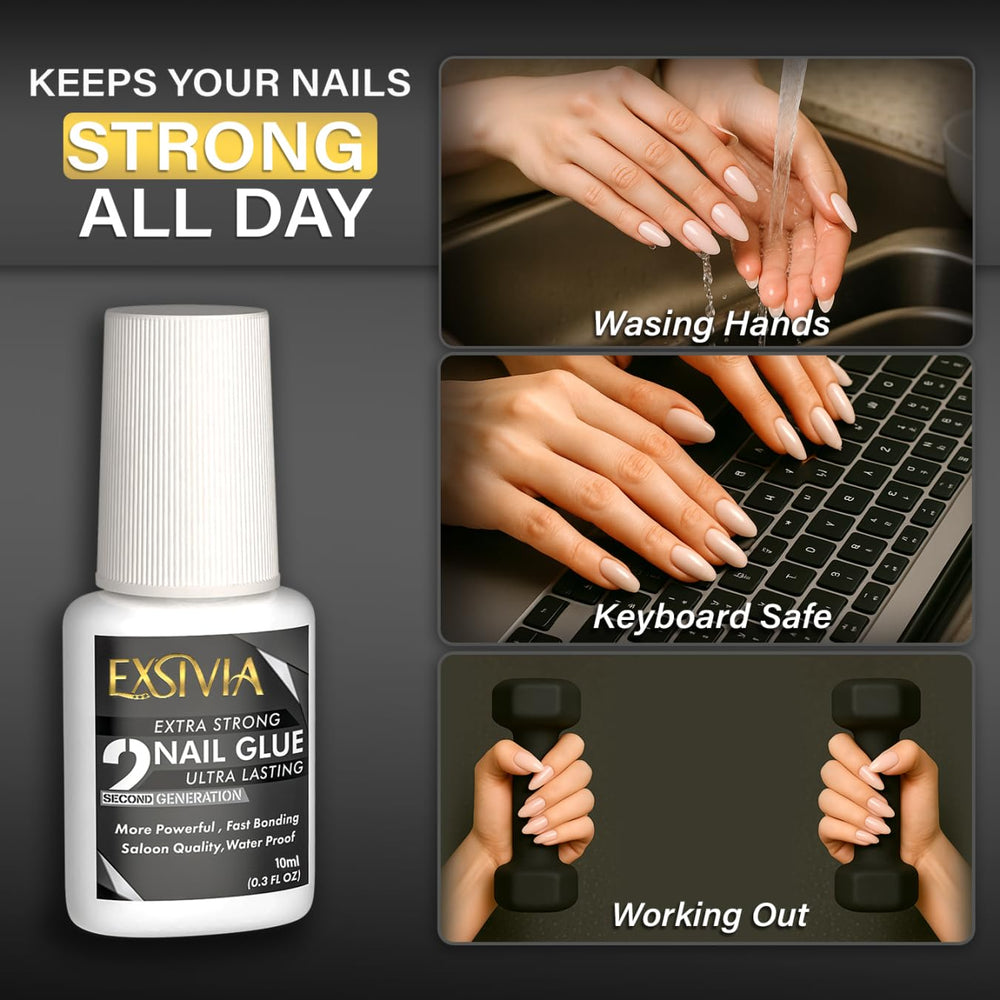 EXSIVIA strong-hold bond endures daily activities.