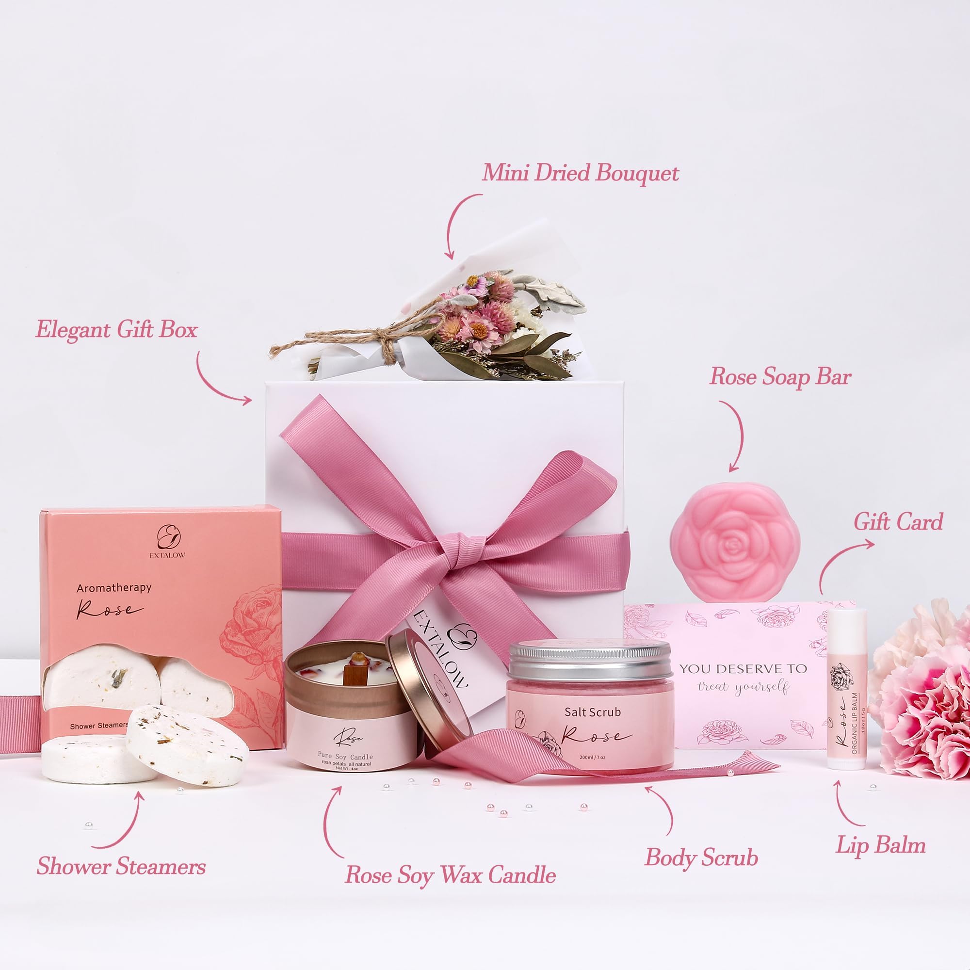 EXTALOW rose shower steamers set for a refreshing home spa moment.
