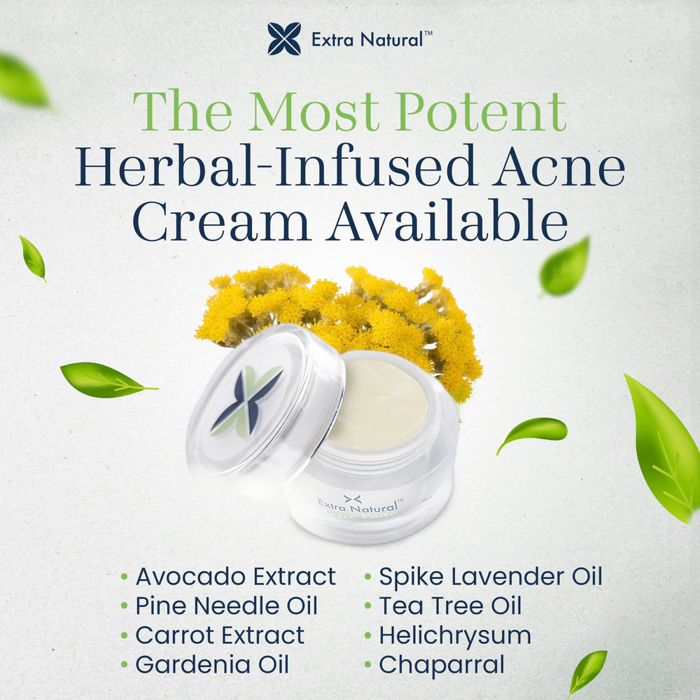 Applying Extra Natural Acne Cream on cheeks demonstrates gentle, daily use.