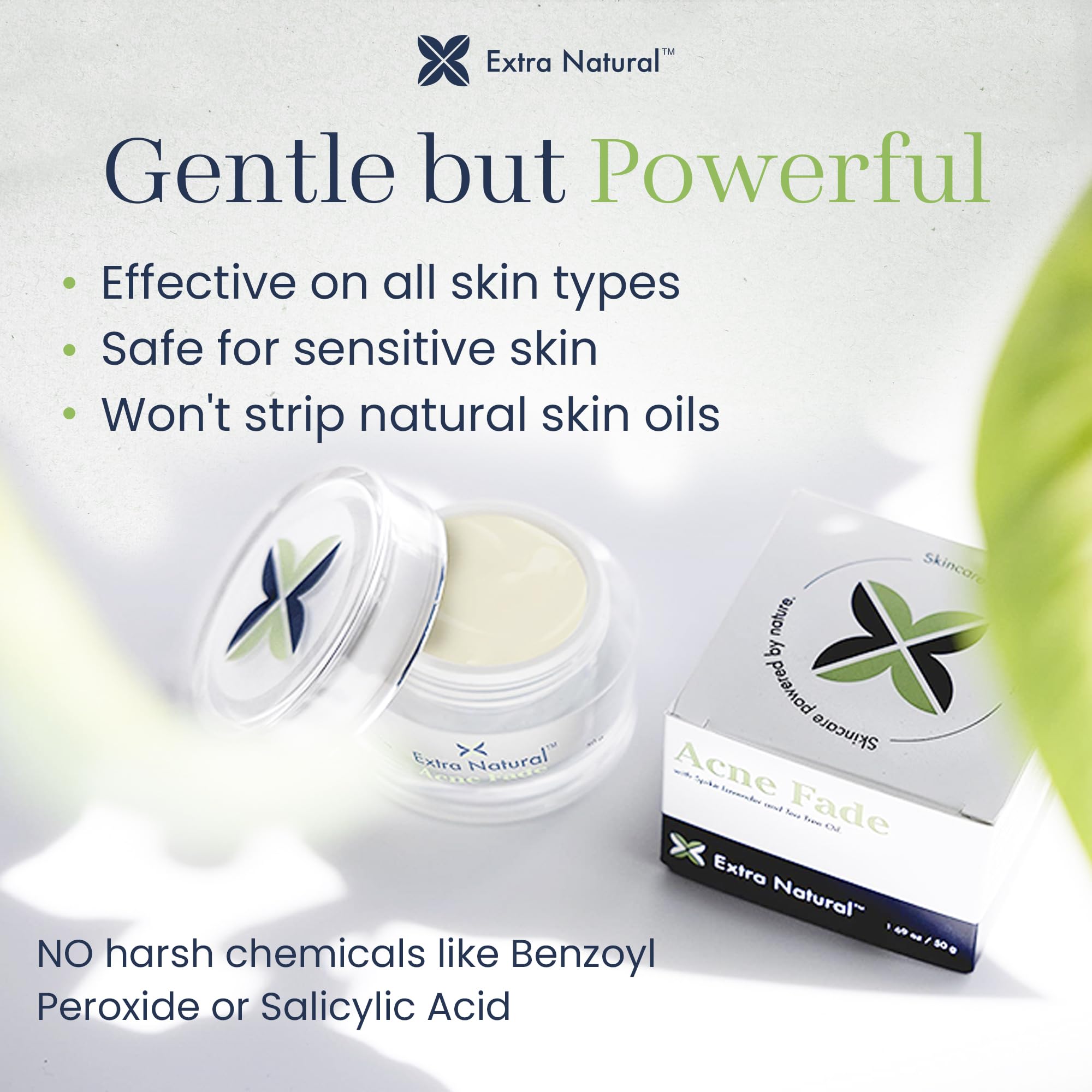 Close-up of cream texture shows light, non-greasy feel for sensitive skin.