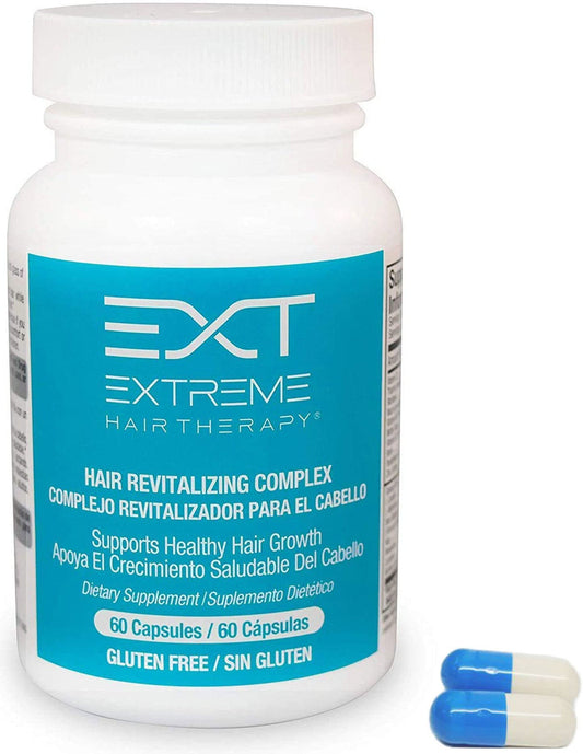 EXTREME HAIR THERAPY bottle pour shows easy daily use for hair health.