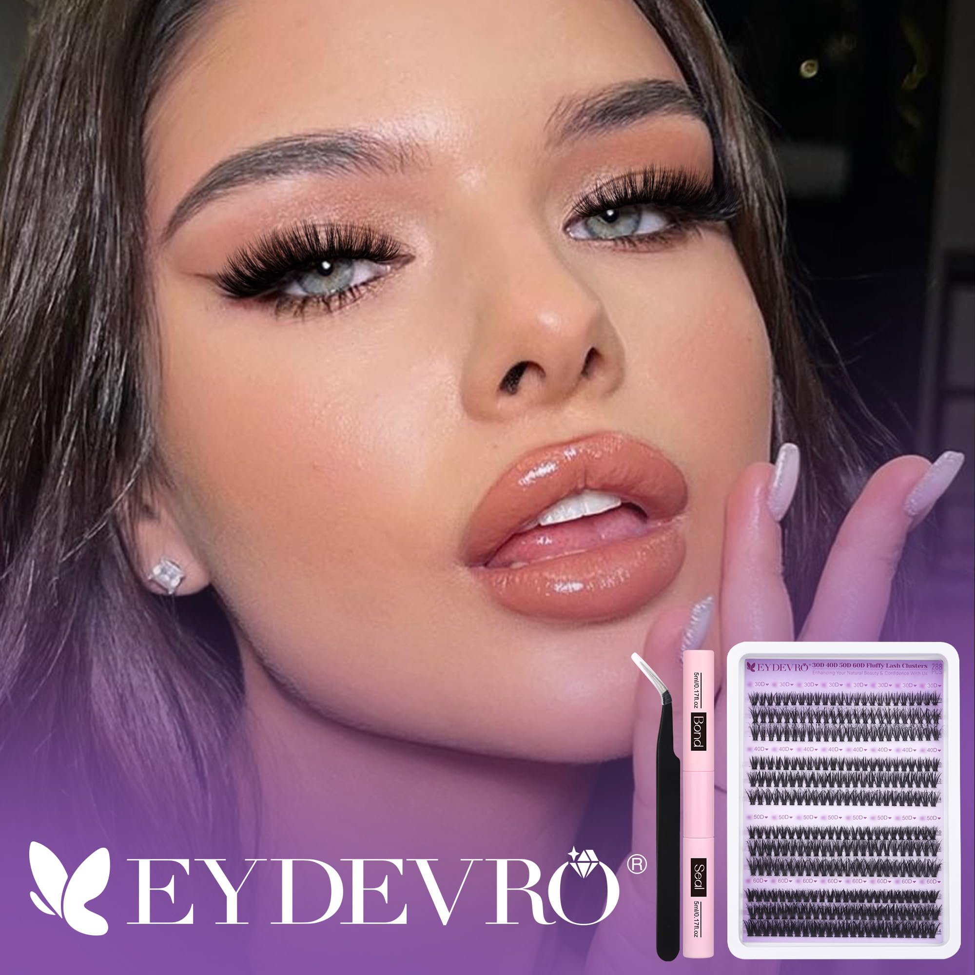 EYDEVRO precision lash tweezers for easy, accurate application.