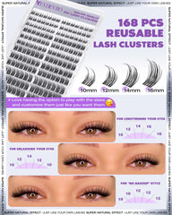 EYDEVRO soft lash brush blends clusters for seamless finish.